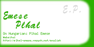 emese plhal business card